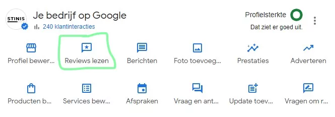 Google reviews beheren.